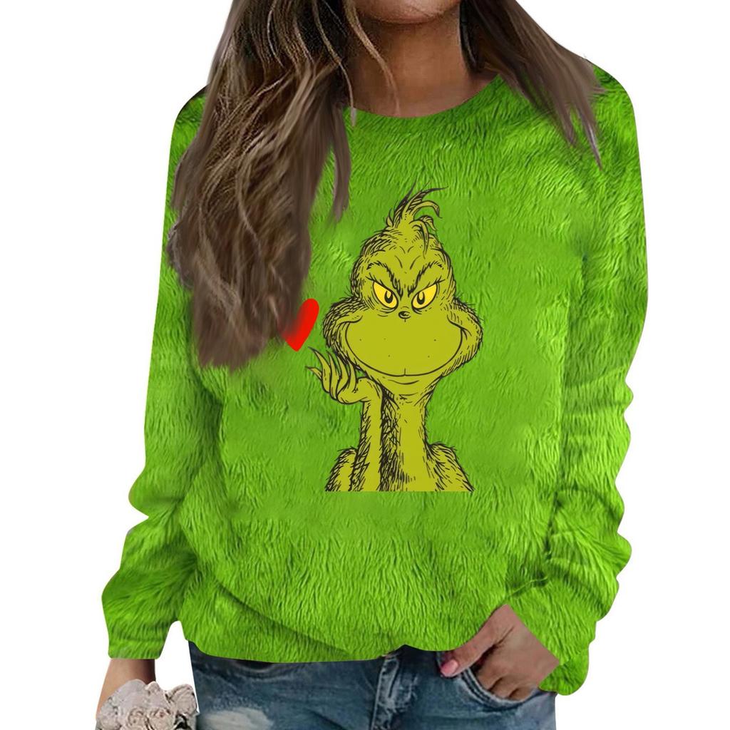 Толстовка большого размера для женщин с круглым вырезом и принтом, с длинным рукавом, рубашки, толстовка