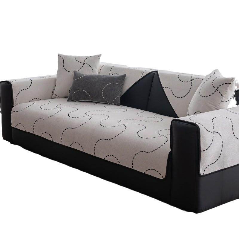 Straight Row Sofa Cushion New Four-Season Universal One-Piece Cover Towel Light Luxury High-End Seat Cushion Fixed Non-Slip