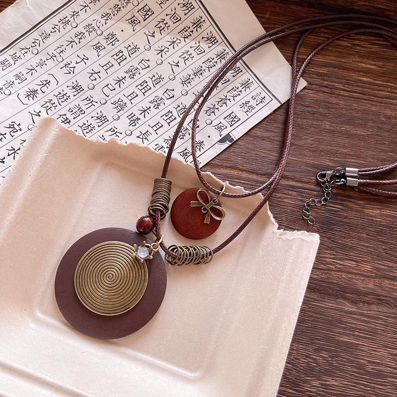 Chinese Retro Zen Long Feather Ethnic Necklace - Bohemian Stacked Sweater Chain