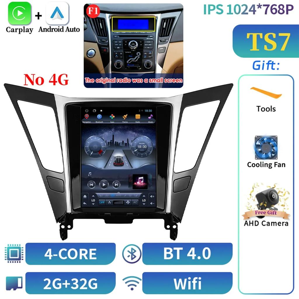 9,7-дюймовый автомобильный радиоприемник мультимедиа видео GPS для Hyundai Sonata Yf 8 2010-2018 экран Android стерео 4G беспроводная навигация стерео G