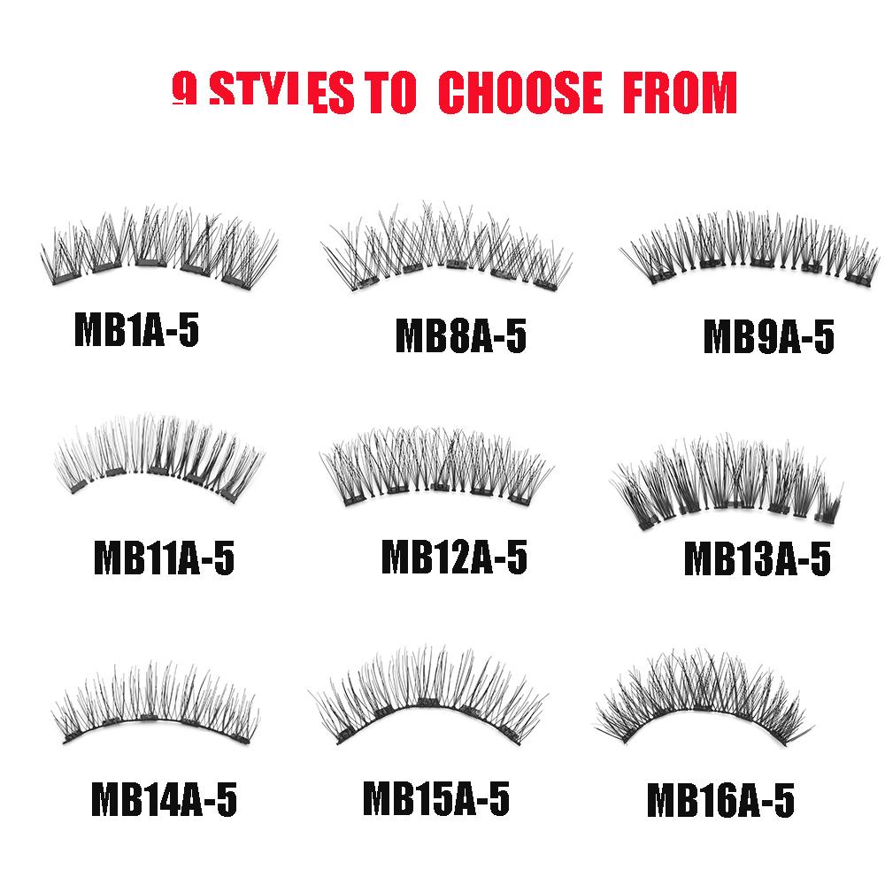 Многоразовые натуральные длинные ресницы без клея, магнитные ресницы, пять магнитов с аппликатором