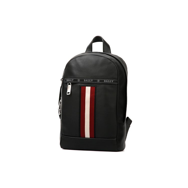 Bally Кожаная сумка через плечо в красно-белую полоску Обычная мужская сумка через плечо Черная HARI-10