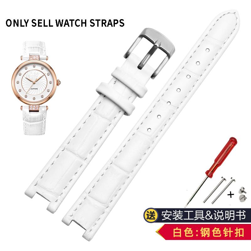 For Rossini 516752 616764 517784 5758G Notch Watch Chain Cowhide Leather Watchband Red Bracelet Men Women 14mm 16mm 18mm Strap