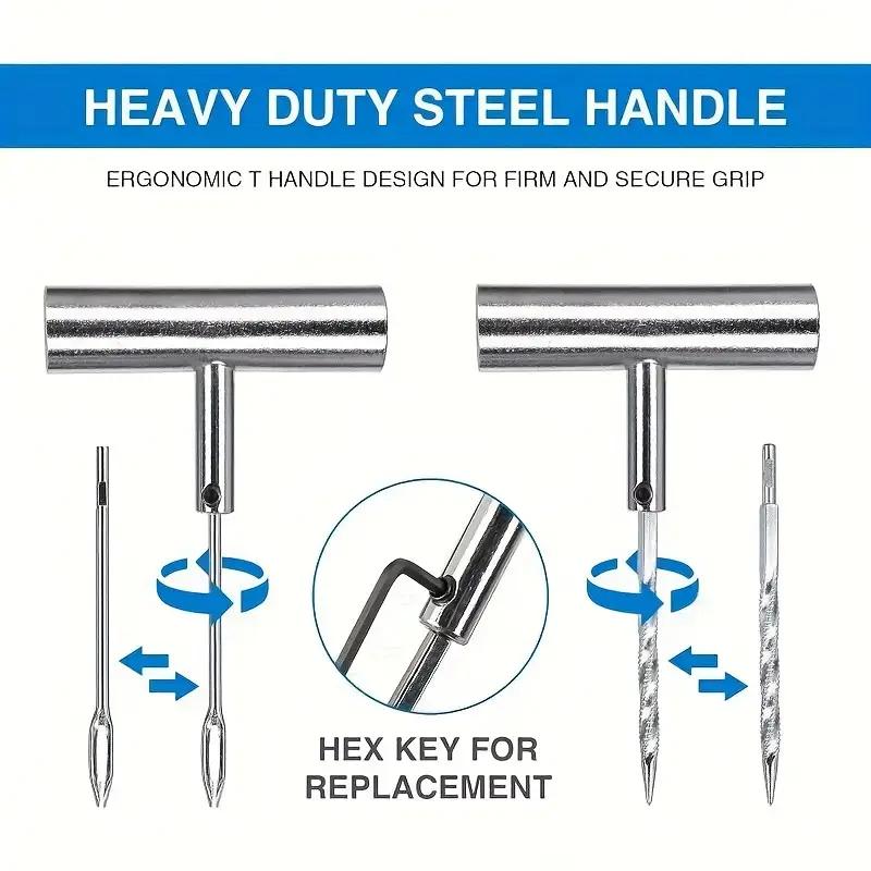 Tire Repair Kit 46PCS Motorcycle Car Accessories Studding Tool Set Puncture Pug Set Car Tire Repair Tool Auto Bike Tire Repair