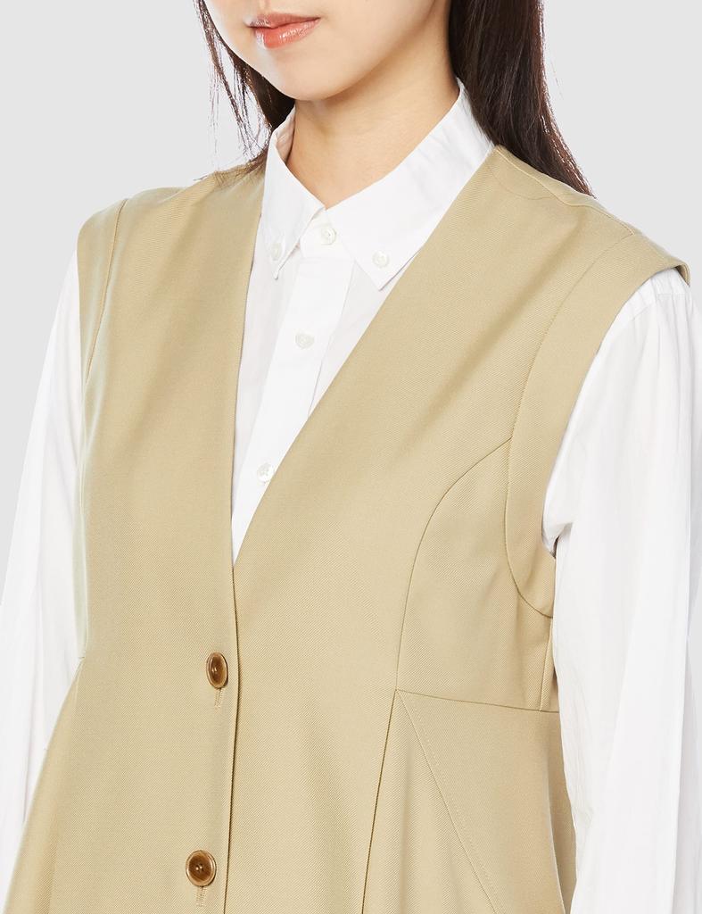 Платье-кокон RWFO231087 BEG F [Furfur] V-образный вырез Женское