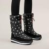 2025 Women's Winter High-Top Snow Boots: Non-Slip, Comfortable, Drawstring Closure, Plus Velvet, Thick Sole
