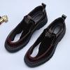 Новая мужская кожаная обувь Минималистичный повседневный стиль Офисная или деловая работа Взрослая горячо продаваемая обувь для костюма Толстая подошва Черный Универсальный