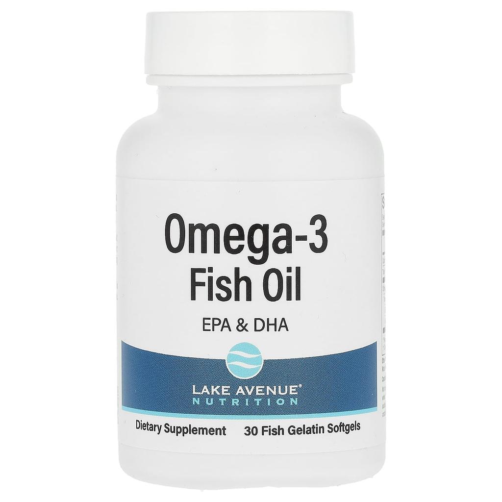 Omega-3 Fish Oil, Fish Gelatin Softgels 30 (1,250Mg Per Softgel)