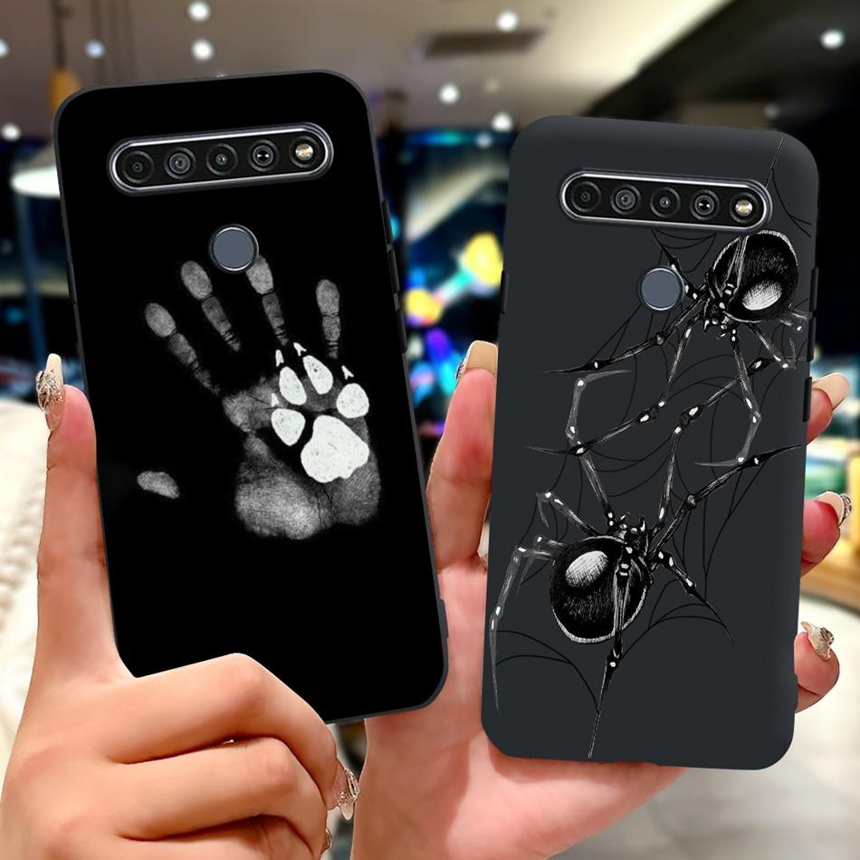 Для LG K41S K51S 2020 Элегантный Чехол для Телефона с Цветочным Котом, Для LG K41S K51S LM-K410 LM-K510 Черный Силиконовый Мягкий Чехол