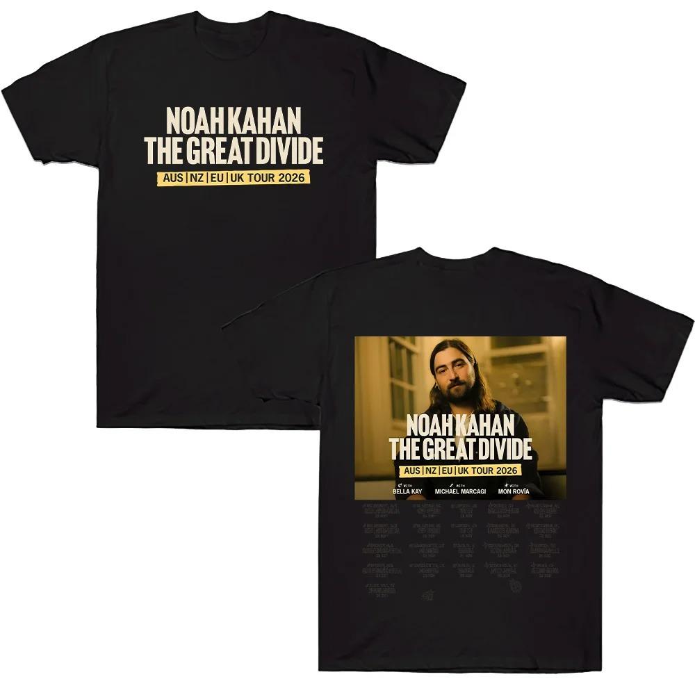 Летние футболки с коротким рукавом Noah Kahan The Great Divide TOUR 2026 Футболки Женские Унисекс Хлопок Повседневные Футболки Футболка с круглым вырезом