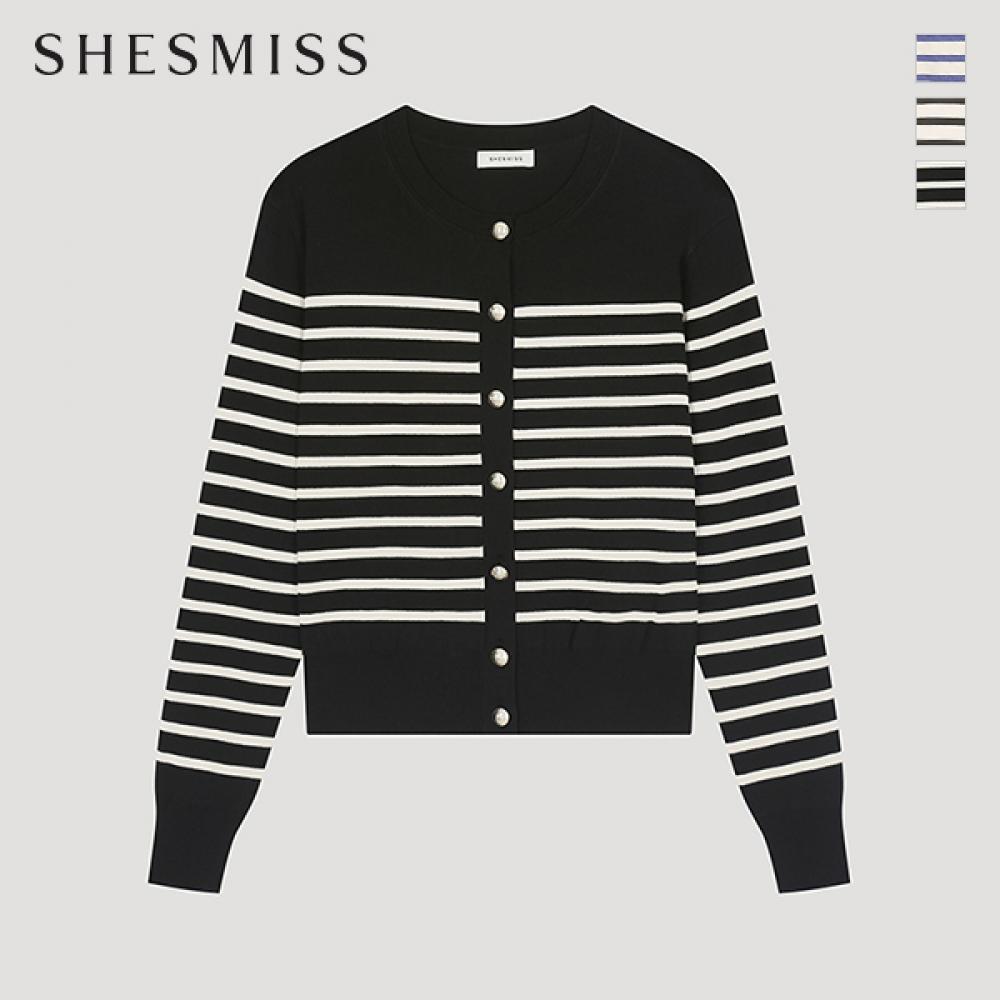 [She S miSS] Полосатый кардиган с круглым вырезом SSkcdo11060