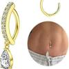 Hot Sale Love Water Drop Zircon Belly Button Ring - Copper Curved Piercing Jewelry