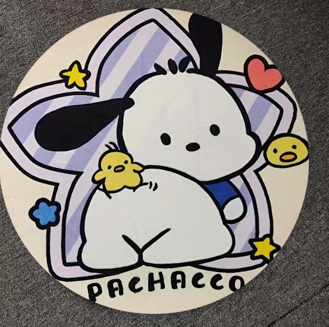 Круглый ковер Sanrio - это мягкий нескользящий придверный коврик, используемый для украшения спальни и гостиной. Милый аниме-мультфильм Мелоди и Куроми