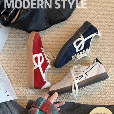 Виноградная мать того же стиля~ 2025 осенний взрыв ретро дышащая круглая голова шнуровка толстая подошва увеличивающая рост легкая немецкая тренировочная свинья