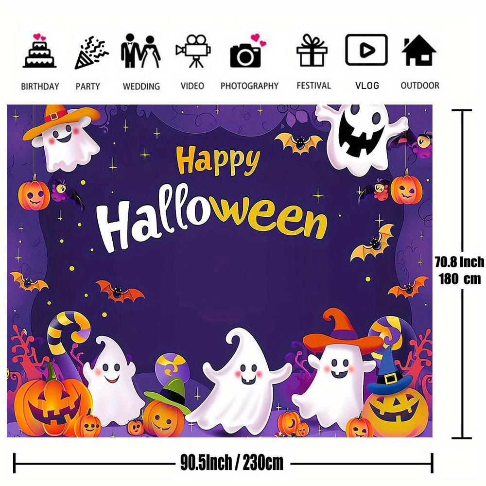 Halloween background image - Cartoon Halloween photo background - Pumpkin moon photography background - Happy Halloween party