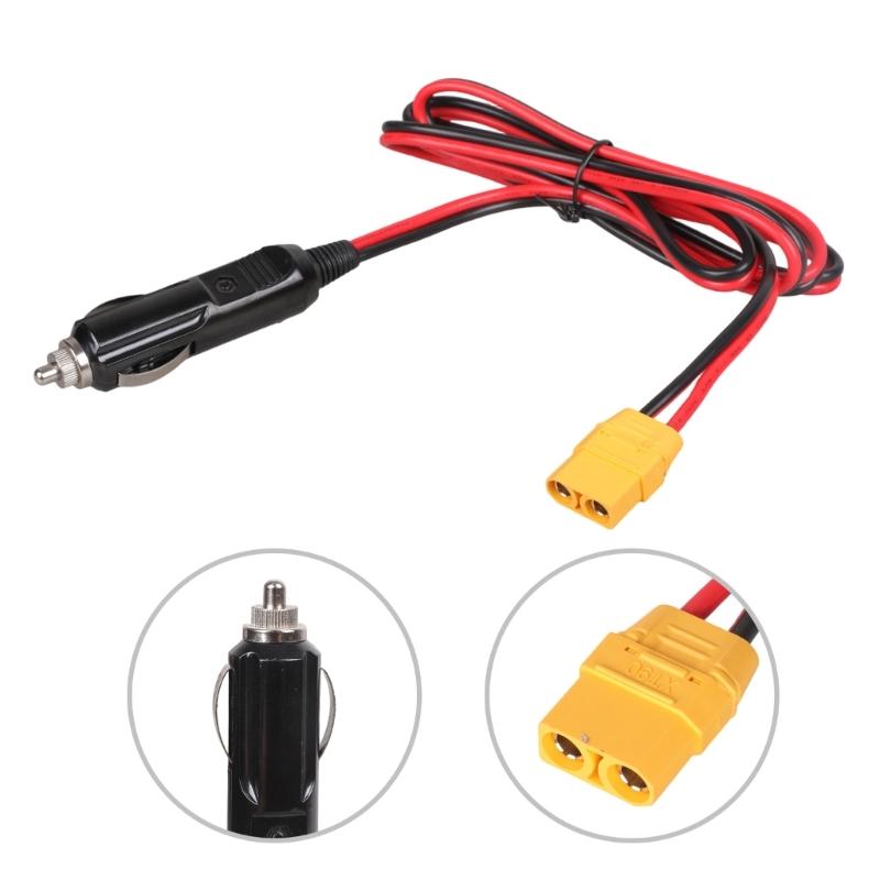 Прочный кабель 14AWG XT90 (гнездо) на автомобильные штекеры-преобразователи, 12В-24В, 15А, для портативных электростанций, шнур питания