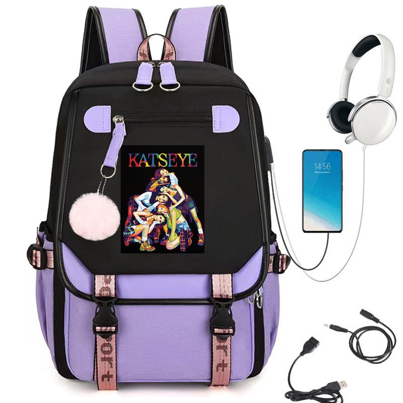 KATSEYE K-Pop Girl Group School Backpack Trendy Personalized Bookbag 60123-3