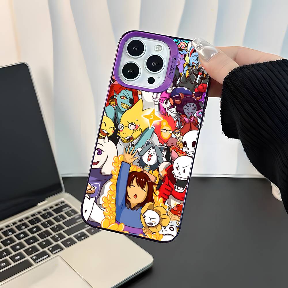 Чехол для телефона Game U-Undertale-es для iPhone 17,16,15,14,13,12,11,Pro,XS,Max,Plus,Mini,SE4,E Фиолетовый Матовый Ударопрочный Чехол