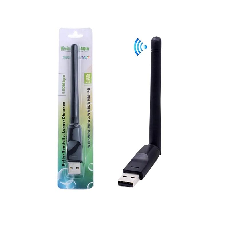 USB-адаптер Wi-Fi 150 Мбит/с, беспроводная сетевая карта 2,4G, LAN, Wi-Fi-приемник, ключ с вращающейся антенной 802.11 b/g/n 8188ETV для ПК, ноутбука