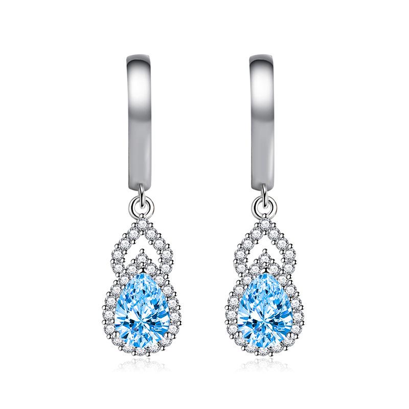 BELLA BOX Luxury Women Temperament Color Treasure Earrings Wedding Engagement Party Gift