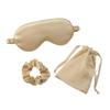 Silk-Like Eye Mask Set: Headband, Scrunchies, Bag - Perfect Wedding Favor & Outdoor Sleep Companion
