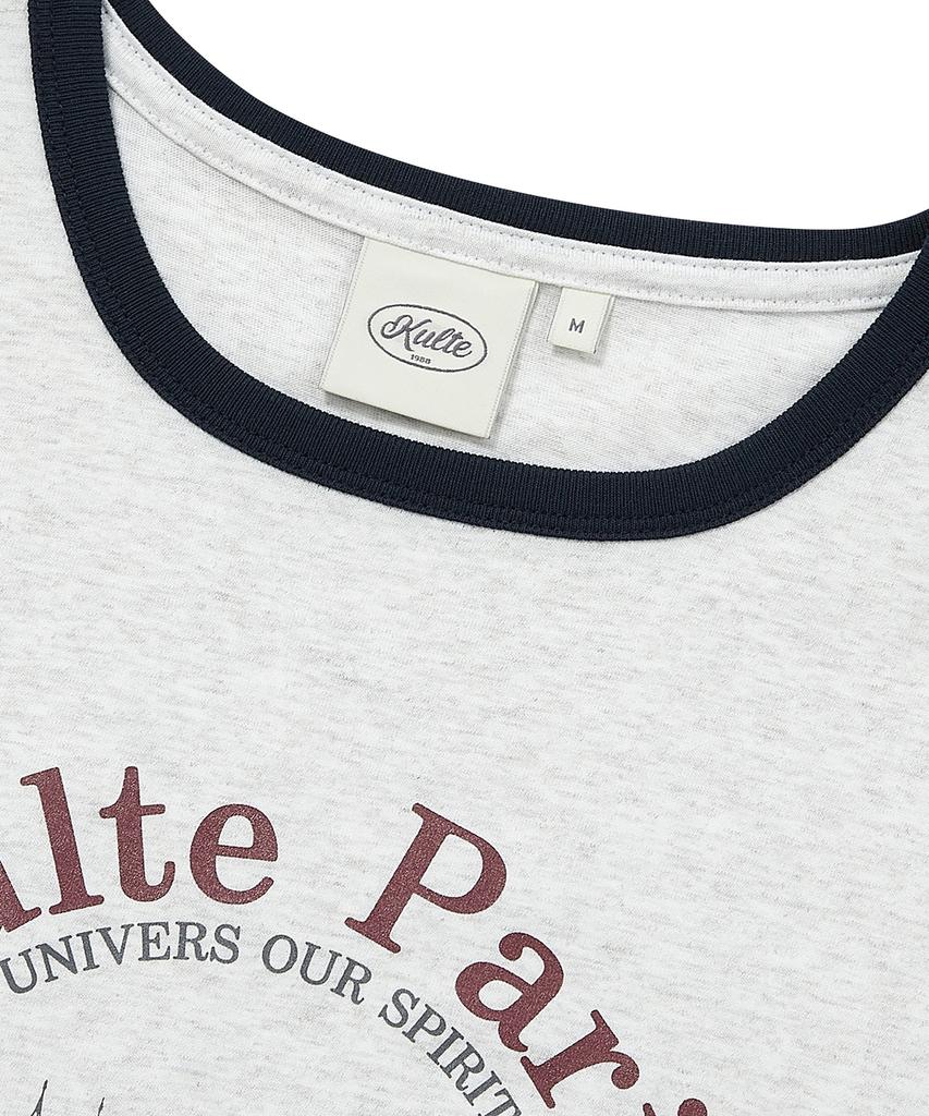KULTE Round Landscape Women Ringer T-Shirt L.Melange