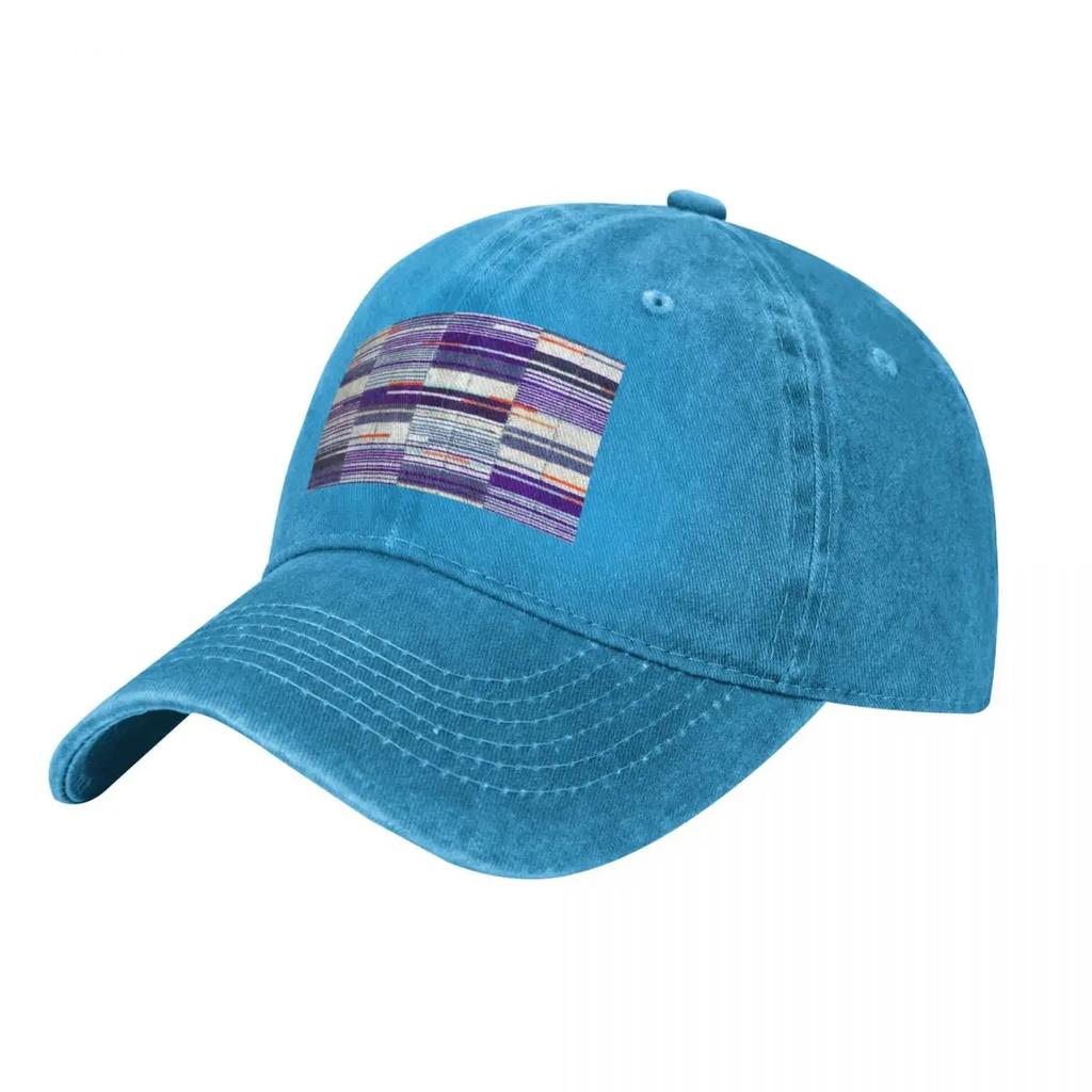 Elizabeth Line Underground Moquette Seat Cover Baseball Caps Washed Denim Hats Casquette Streetwear Baseball Cowboy Hat