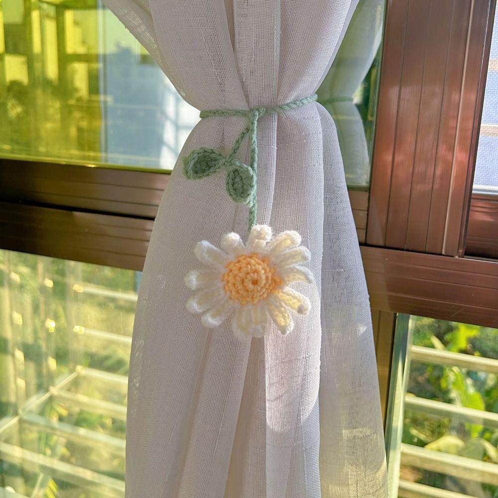 Daisy Flower Knitted Bookmark Handmade Crochet Book Marker Creative Floral Pendants Perfect Gift