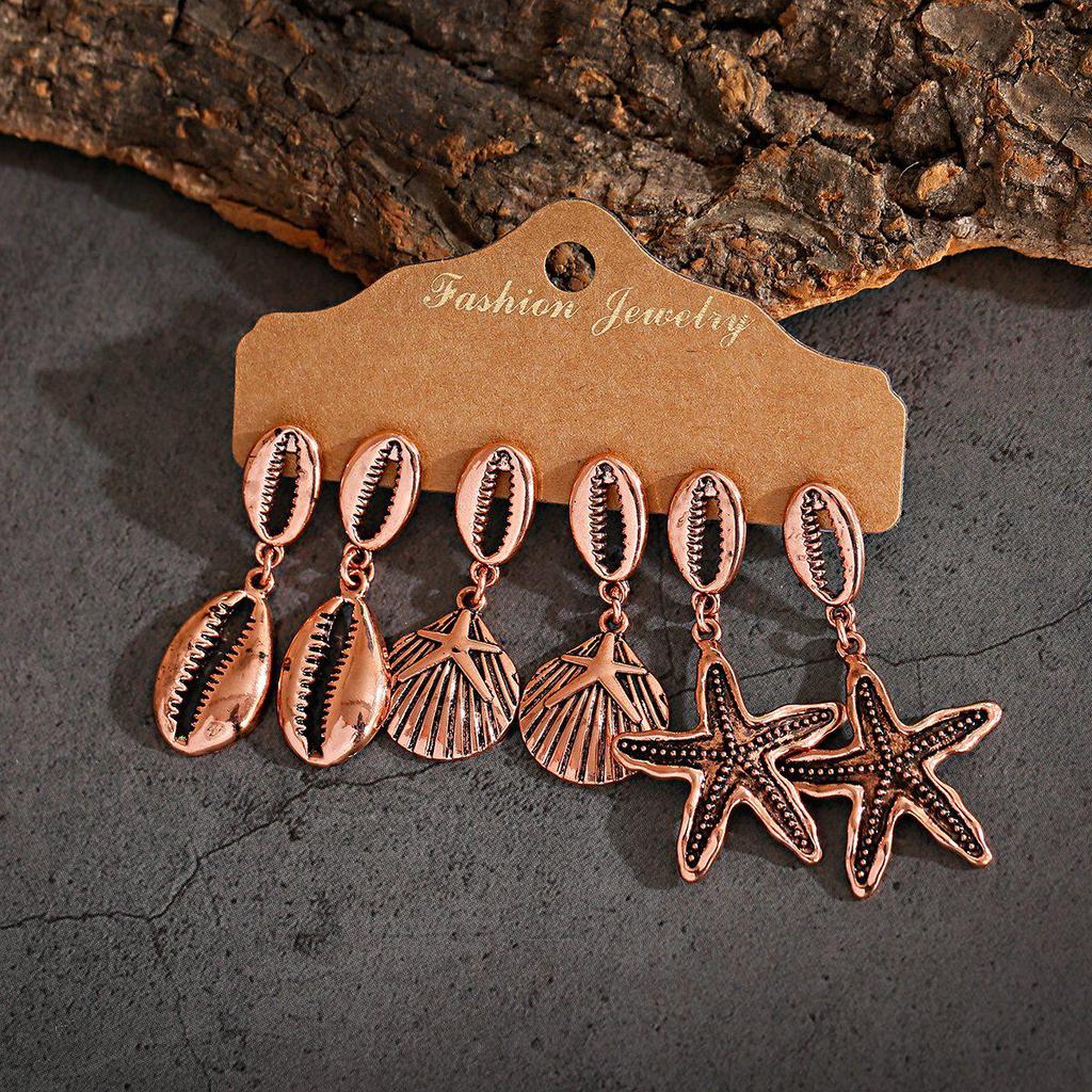 Bohemian Ethnic Retro Earring Set: 3-Piece Hanfu & Nepal Style for Women