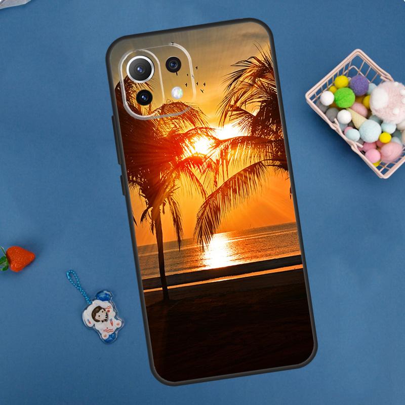 Summer Beach Sunset Palm Tree Case For POCO F5 X3 X5 Pro X4 F4 GT C40 M5s F3 Cover For Xiaomi 13 12 Lite 12T 11T Pro 12X