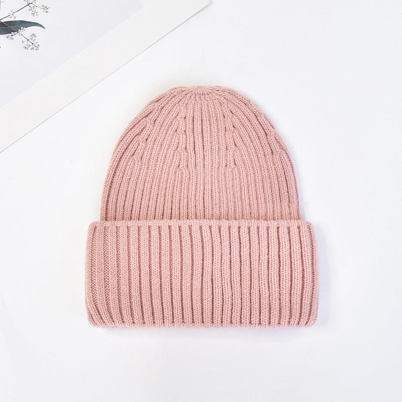 Winter Knit Beanie Hat Unisex Custom Logo Ribbed Wool Knit Beanies Winter Luxury Warm Cuffed Beanie Hat for Women Men