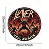 Металлическая табличка Slayer Ад Ждет Круглое Настенное Искусство Подарок Декор для Дома и Офиса
