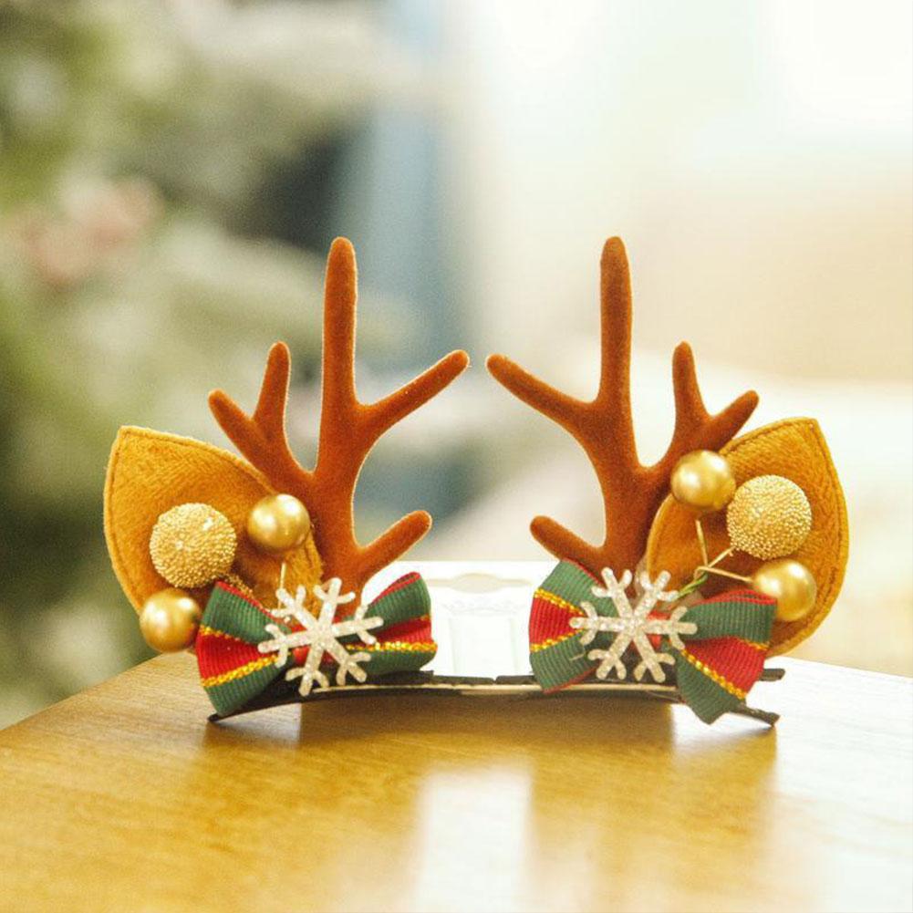 Christmas Antler Hair Clip Plush Hair Accessory Headwear Cute Barrettes Christmas Decoration Festival Gift For Women Girl
