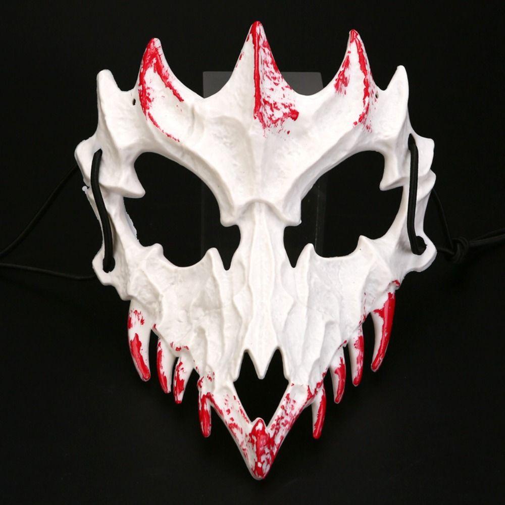 Resin Long Teeth Mask Half Mask Bloody Skull Mask Nightclub Cosplay