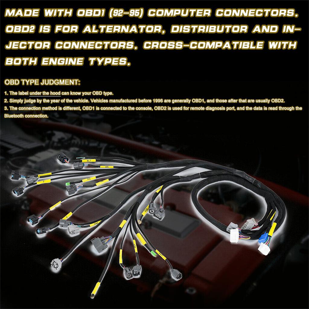 Жгут проводов для переоборудования двигателя Гибкий жгут проводов для переоборудования Подходит для 92-00 Civic-Integra B16 B18 D16 AP03 CNCHOBD21