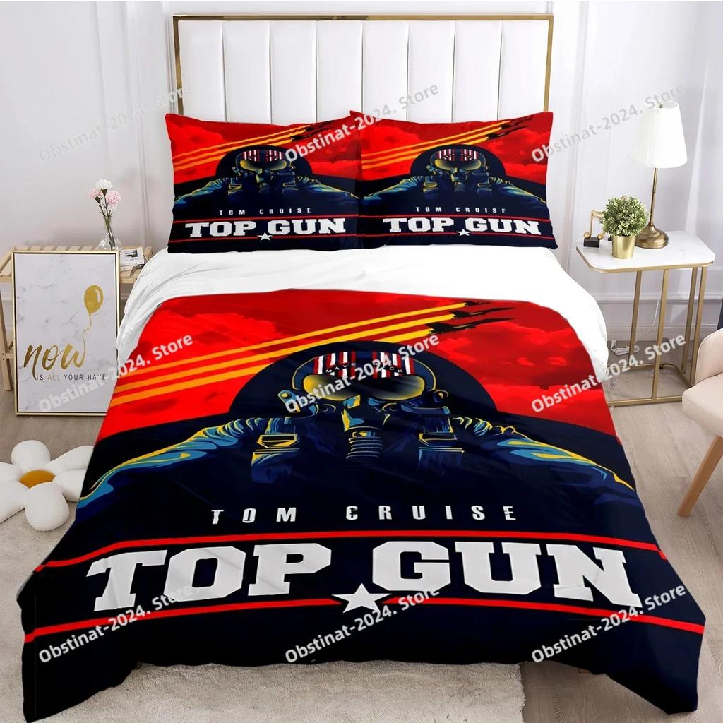 Классический фильм Top Gun Пододеяльник Одеяло Комплекты постельного белья Мягкое Покрытие для одеяла и Наволочки для Подростков Мальчика ОдноспальныйДвуспальныйQueenKing