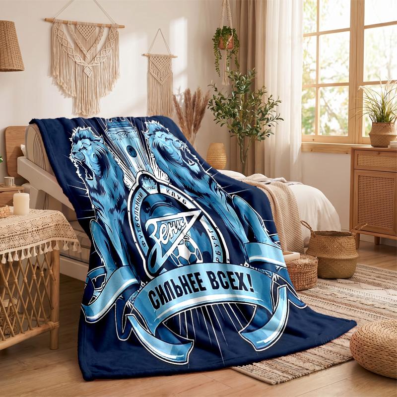 FC Zenit Saint Petersburg Print Flannel Blanket Soft Warm Sofa Bed Throw Blanket For Home Office Bedroom