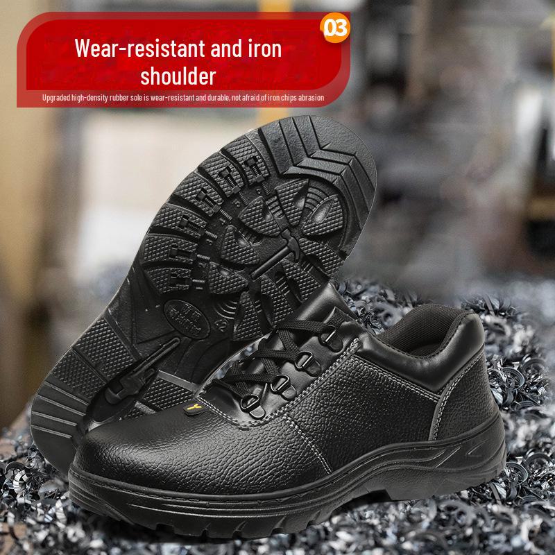Мужская рабочая обувь со стальным носком, устойчивая к ударам и проколам - износостойкая защитная обувь