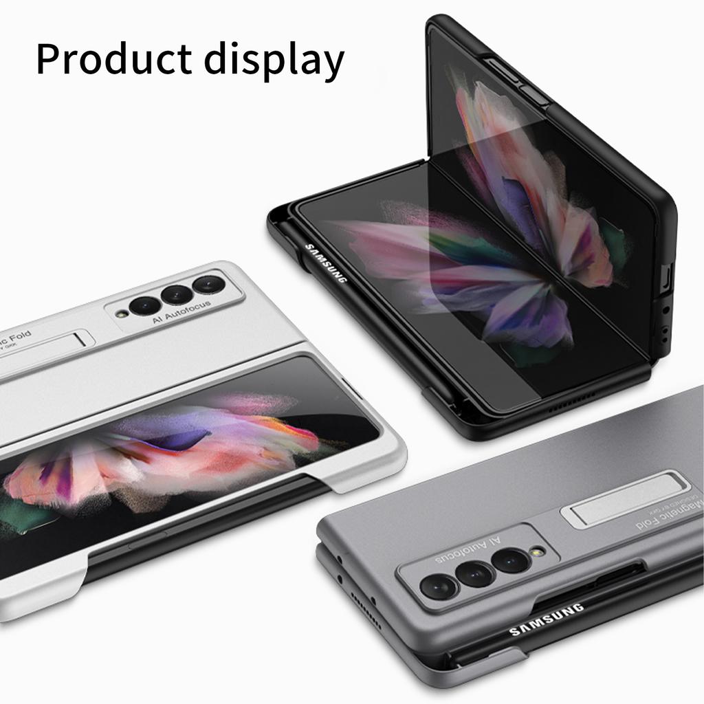 Ультратонкий матовый чехол для Samsung Galaxy Z Fold 3 Z Fold 4 5g, чехол с магнитным держателем, боковой слот для ручки, чехол для телефона Fundas (Нет S Pen )