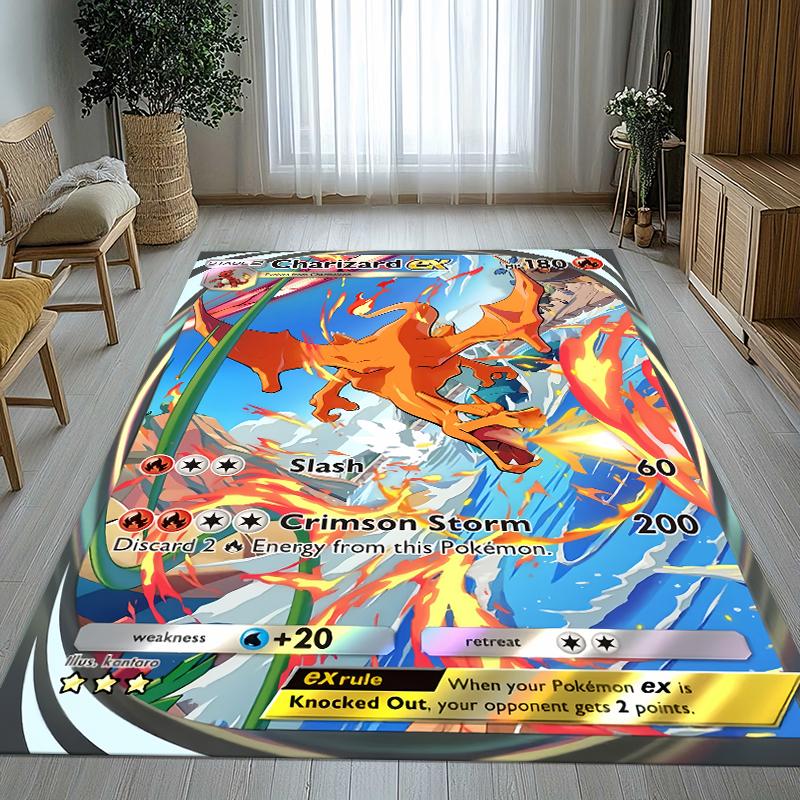 Charizard Charmander Pokemon Living Room Non-Slip Area Rug Soft Carpet for Bedroom Kids Playroom Sofa,Home Decor Doormat Gift