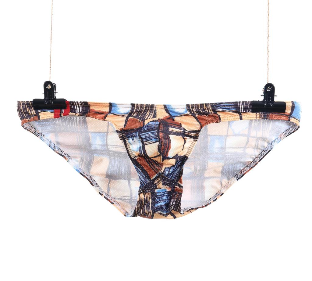 Мужские трусы-слипы из сетки с мультяшным принтом с низкой посадкой - Летний молодежный стиль E-073