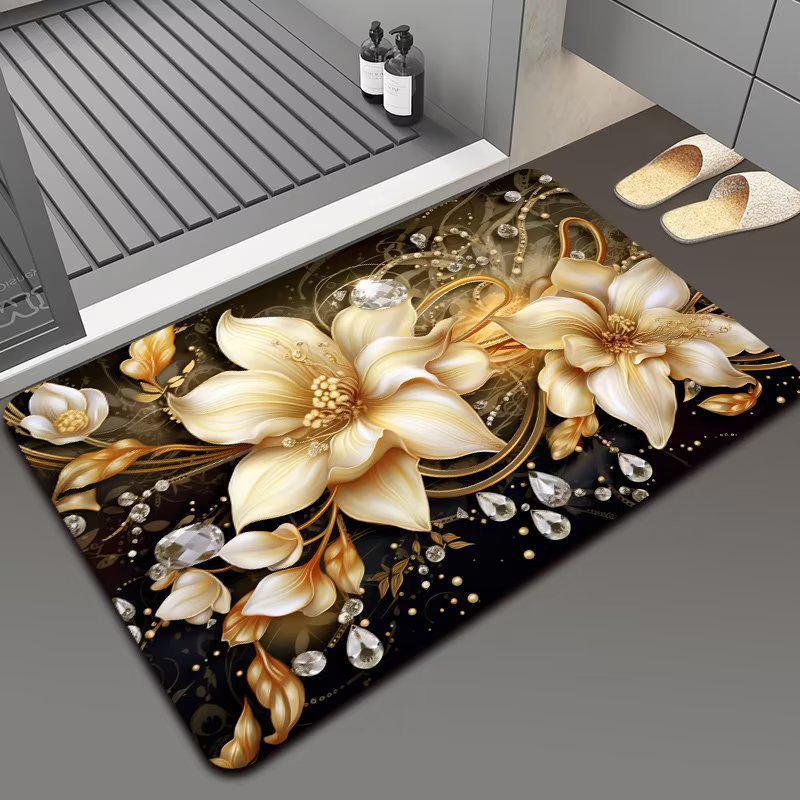 3D цветочный диатомовый грязепоглощающий нескользящий коврик для ванной комнаты, можно стирать в стиральной машине