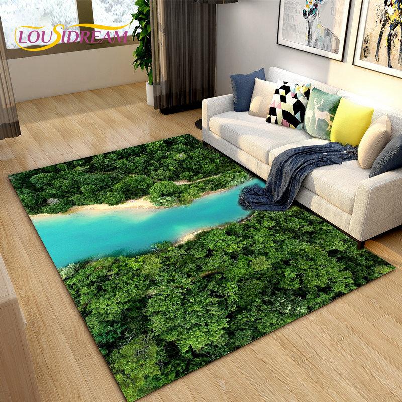 3D коврик с океаном, морской водой, пляжем, водным пейзажем, коврик для гостиной, спальни, дивана, коврик для двери, детский нескользящий напольный коврик