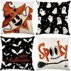 Halloween-themed Pillowcases: Spooky Ghosts, Bats, and Witches Designs Sofa Cushion Cover, Home Room Decoration