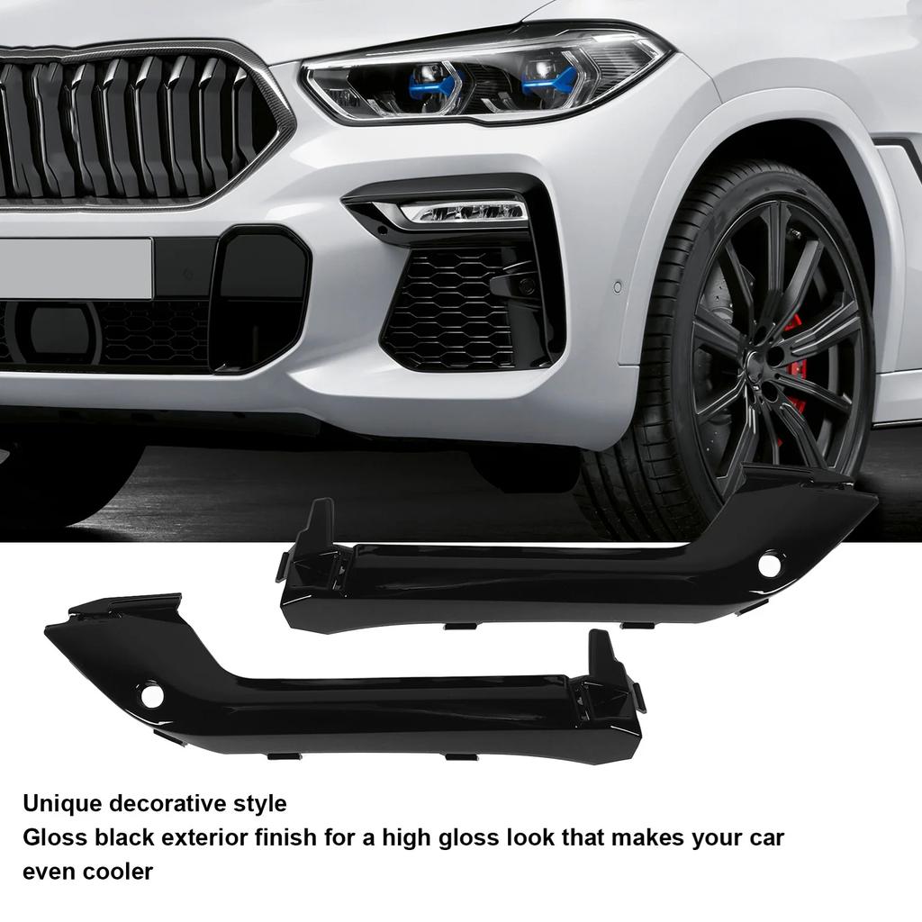 Накладка решетки нижнего бампера глянцево-черная накладка решетки противотуманной фары переднего бампера ободок для X6 G06 M Sport M50 до рестайлинга 2020–2025