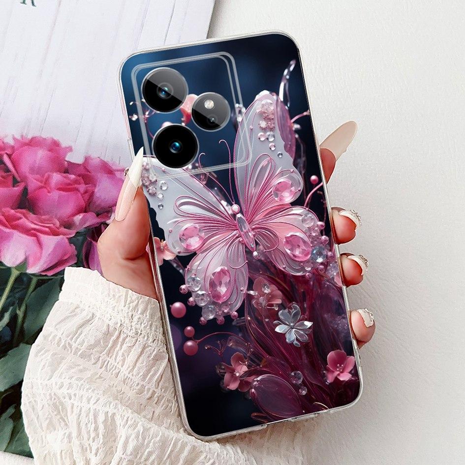 Чехол для Realme GT 7 7T 2025 Популярный Цветок Мягкий Прозрачный Силикон ТПУ Защитная Крышка Для Realme GT7 Pro RMX5011 Чехол-Ракушка для Телефона