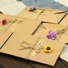 5pcs Vintage Kraft Paper Handmade Dried Flower Greeting Cards Creative DIY Blessing Cards for Christmas Business Festive Gifts