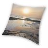Rocky Bay Beach Sunset Square Pillowcase Polyester Linen Velvet Pattern Decor Throw Pillow Case Sofa Seater Cushion Cover 45X45