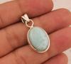 Solid 925 Sterling Silver larimar Gemstone Pendant Necklace Boho Designer Necklace Statement Jewelry