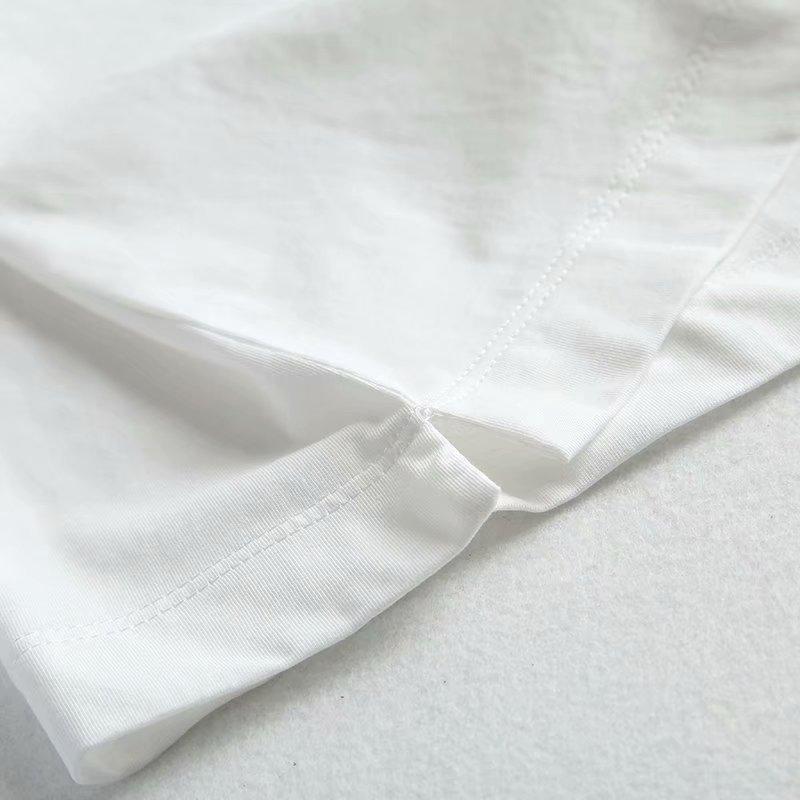 Футболка Уличная одежда Топ для женщин с принтом Белая хлопковая футболка с круглым вырезом с коротким рукавом Свободная